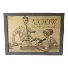 VTG Framed Arrow Collars and Shirts Advertising Sign.  ***RARE***Menswear picture