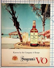1956 Seagram's V.O. Canadian Whisky Vintage Print Ad Beach Scene picture