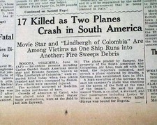 CARLOS GARDEL Argentine Actor Singer Tango Dance Legend KILLED 1935 Newspaper picture
