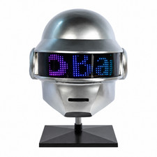 Daft Punk Helmet LED Light Up Thomas Silver Resin Cosplay Mask Music Prop Replic picture