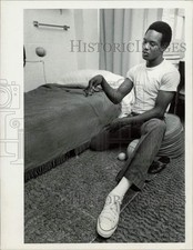 1973 Press Photo A football player in his room - lra41002 picture