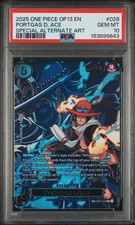 2025 One Piece EN Portgas D. Ace EB02-028 SP Alt Art PSA 10 OP13 picture