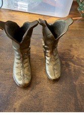 Set of 2 - heavy brass cowboy boots picture