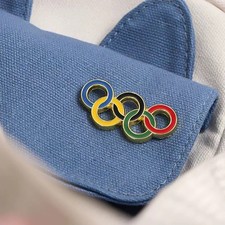 Olympic Rings Logo Enamel Pin Badge | Olympics Collectible Lapel Hat Pin picture