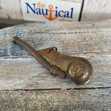 Antique Finish Brass Boatswain Whistle, Bosun Call Pipe, Nautical Necklace, Navy picture