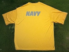 (2) M.J. Soffe U.S. Navy Militaria Yellow T-Shirt XXL Made USA Military 2XL picture