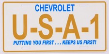 1960's Chevrolet USA - 1 replica License plate picture