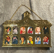 VTG Lillian Vernon Gold Metal School House Photo Frame Grades 1-12  picture