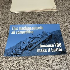 Vintage CAT Sign NOS - Workers Morale Poster - Outsells Competition Because You picture
