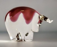 Luciano Gaspari for Salviati Co Red Sommerso Bull  Murano Italy 7.2 Lbs  picture