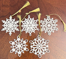 Lenox Lot of 5 Annual SNOW FANTASIES SNOWFLAKE ORNAMENTS Porcelain No Boxes picture