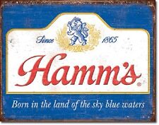 Hamm's Sky Blue Waters Logo Distressed Advertising Retro Vintage Metal Tin Sign picture