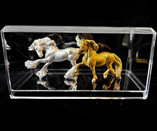 Breyer Stablemate Custom OOAK 24K Gold Leaf Friesian Sterling Silver Leaf Gypsy picture