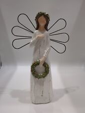 Large Resin Angel with Christmas Wreath Holiday Figurine Nativity Melrose Int'l picture