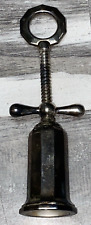 Vintage Wine Bottle Opener / Cork Screw  Round Top Silver Plated Sheffield picture