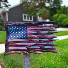 Wooden American Honor US Flag Patriotic 3D Art Wall Decor Garden Outdoor picture