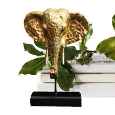 Modern Gold-Coated Elephant Head Sculpture Resin Elephant Head Ornament picture