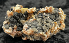 Fluorescent Cerussite Crystals with Barite and Galena from Morocco 460 g. picture