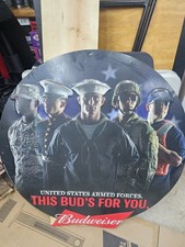 Budweiser 2015 Armed Forces Set Of 5 Metal Signs This Buds For You picture