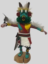 Vintage Hopi Leonard Shupla Eagle Kachina Doll Hand Carved Signed 10.75