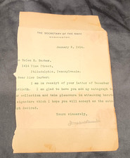 1914 Secretary of the Navy letter signed by Josephus Daniels picture
