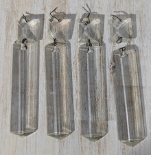 Set 4 Vintage Baguette Crystal Glass Lamp Chandelier Prisms Replacements picture