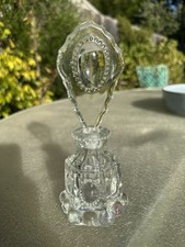 Vintage L.E.Smith Art Deco Glass Beaded Cameo Perfume Bottle and Stopper 8.5” picture