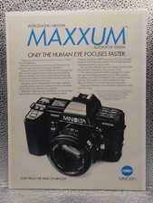 VTG Minolta Maxxum 35mm SLR Camera Magazine 1985 Print Advertising Full Page Ad picture