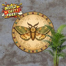 Floral Butterfly Metal Wall Plaque 8x8 Round Tin Sign Nature Insect Garden Decor picture