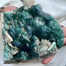 3.9lb Large NATURAL Green Cube FLUORITE Quartz Crystal Cluster Mineral Specimen picture