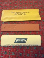 Vintage Norton Small Whetstone Advertising York PA Machinery Supply Co NOS 🇺🇸 picture