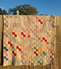 Antique Feed Sack Cutter Quilt 70x78