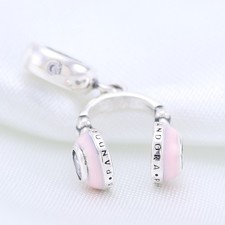 Pandora Pink Headphone Love Music phone Pendant Bracelet Charm Springtime Season picture