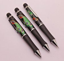 SET X 3 GORGEOUS HANDMADE ART DONE ON Papermate PHD Mechanical Pencils VERY RARE picture