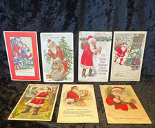 Vintage pre 1920’s Christmas Santa Claus Collectible Postcards Lot Of 7 picture