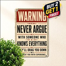 Never Argue With A Woman Sign Funny Novelty Wall Decor Plaque 8x12 picture