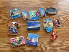 Mixed Tropical Souvenir Magnets Lot of 12 Key West Cozumel Jamaica Travel Set picture