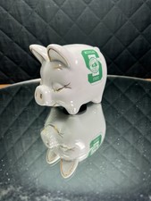 Vintage MICHIGAN STATE UNIVERSITY Logo 4.5”x3.5”Ceramic Piggy Bank picture