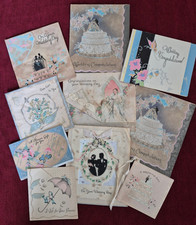 Vintage 1930's - 40's Wedding Bridal Shower Gift Cards Lot of 10 picture