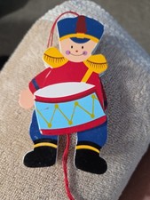 Vintage Toy Soldier with Drum Pull String Ornament picture