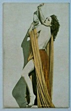 Vintage 1940's Penny Sexy Arcade Exhibit Card Brunette w/ Pearls & Lace A017 picture