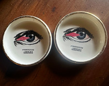 Pair Vintage Robertson Optical Labs Ceramic Eye Dishes - Pterygium Medical Art picture