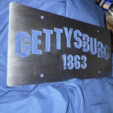 “Gettysburg 1863” Die Cut Stainless Steel Cutout License Plate 1 Lb.6oz. picture