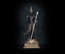 Kartikeya Statue Brass Lord Karthikeyan Idol Hindu God Murugan Swamy Figurine picture