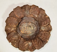 9” PARTAGAS 160 Year Anniversary Ceramic Tobacco Leaf Cigar Ashtray 1845-2005 picture