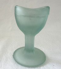 ANTIQUE Frosted Pale Green glass Tooted Eye Wash Cup picture