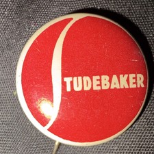 Studebaker Red & White Automobile Advertising Round Pinback Button picture