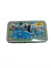 Vintage Save The Whales Ocean Animals Metal Tin Whale Penguin Pelican Nautical picture