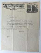 Vtg 1917 Letterhead Burlington VT Crystal Confectionery University Chocolates picture