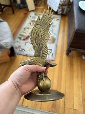 Vintage Brass Eagle on Sphere Statue Sculpture Americana Patriotic USA Leonard picture